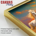 Seven Running Horses at Dawn Premium Wall Painting