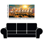 Seven Running Horses at Dawn Premium Wall Painting