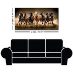 Cinematic view of Seven Running Horses Canvas Wall Painting