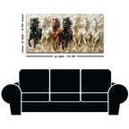 3D Art Auspicious Canvas wall Painting of Seven Running Horses
