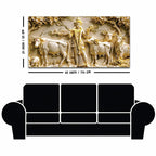 Lord Krishna with Cows Canvas Wall Painting for Living Room Decor
