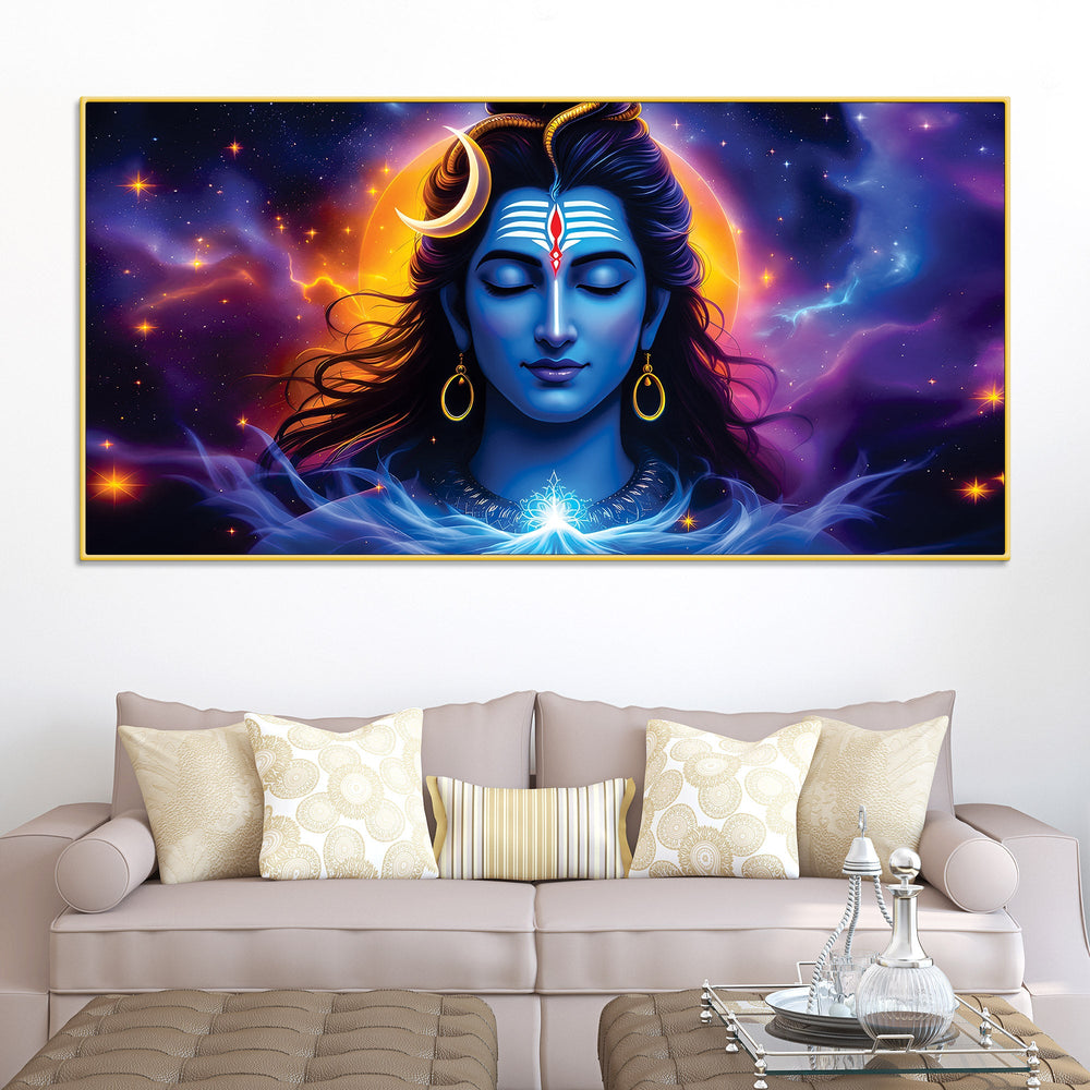 Spiritual Lord Shiva Wall Painting for Home & Office Decor