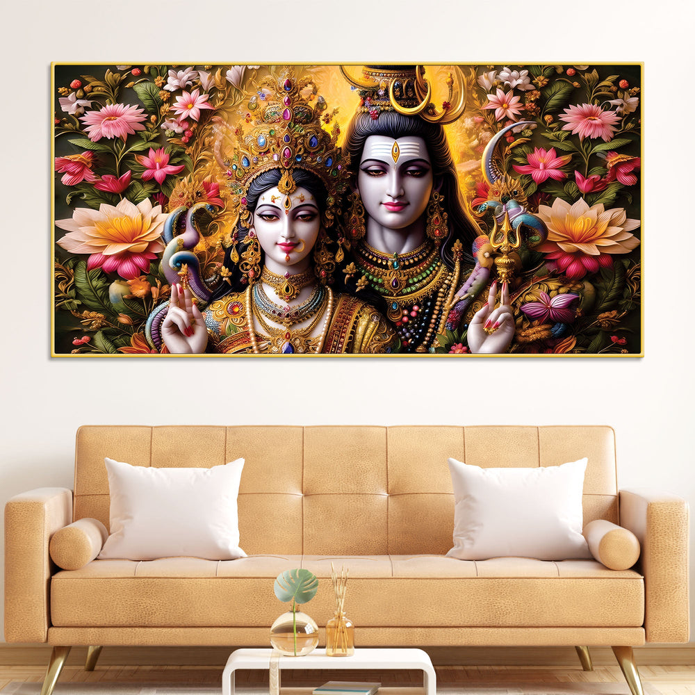 Spiritual Mahadev Canvas Painting for Modern Home Interior