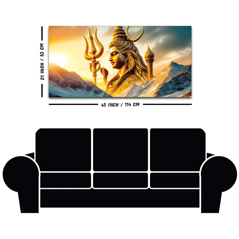 Elegant Lord Shiva Painting on Canvas for Wall Decor