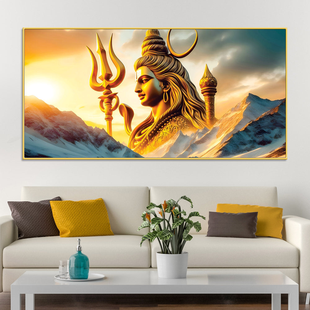 Elegant Lord Shiva Painting on Canvas for Wall Decor