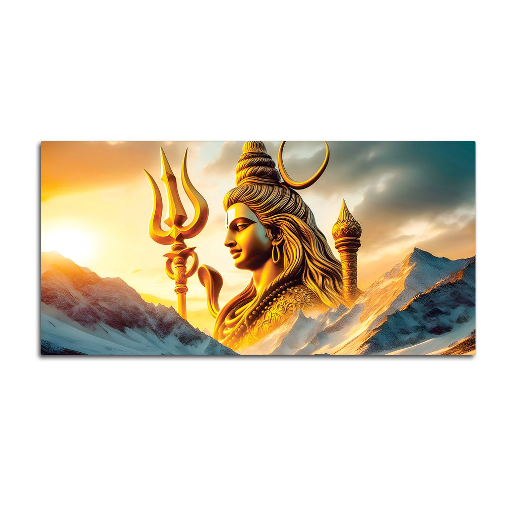 Elegant Lord Shiva Painting on Canvas for Wall Decor