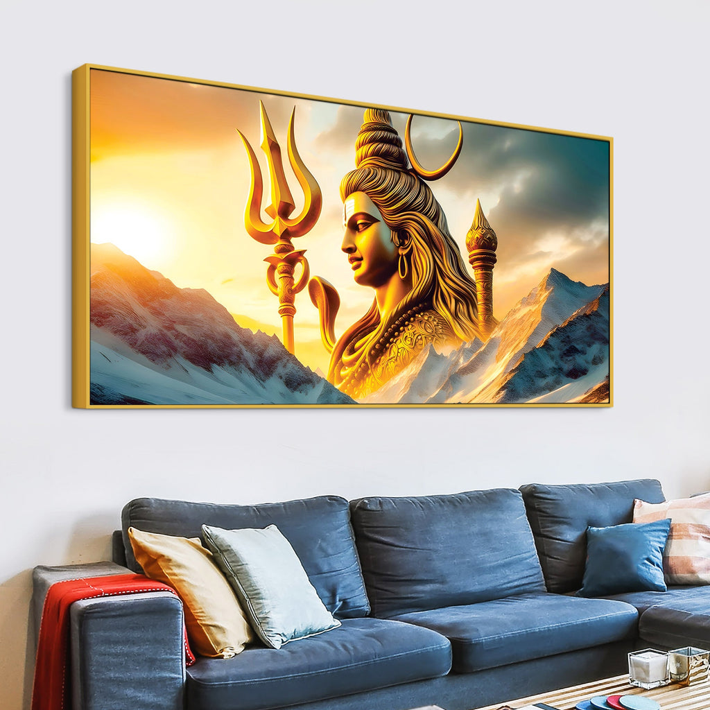 Elegant Lord Shiva Painting on Canvas for Wall Decor
