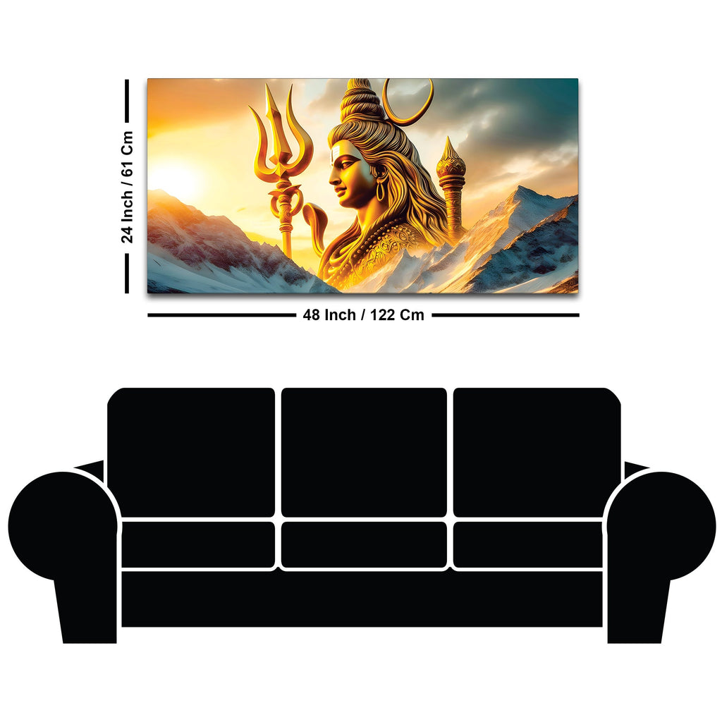 Elegant Lord Shiva Painting on Canvas for Wall Decor