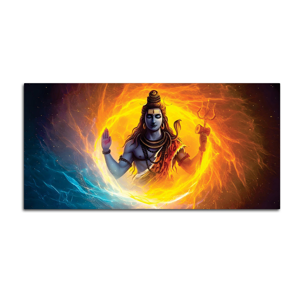 Lord Shiva Canvas Painting for Calm and Positive Wall Decor