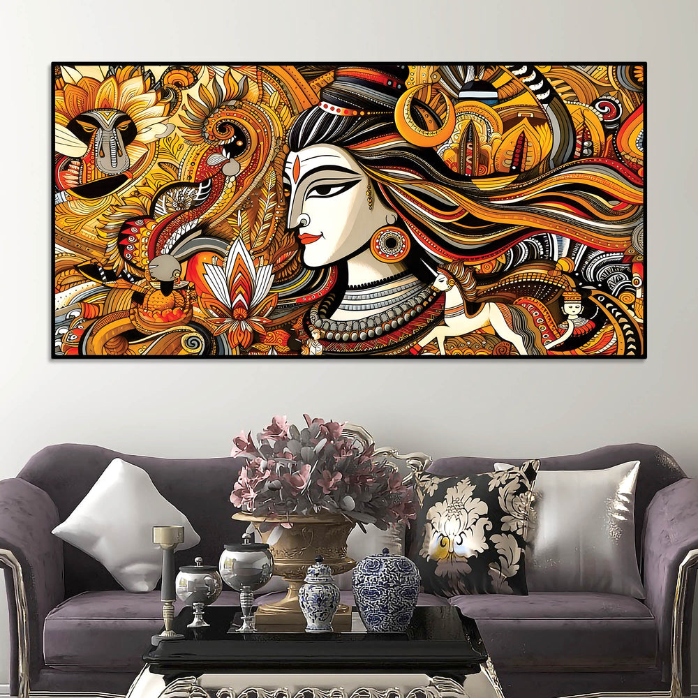Premium Spiritual Lord Shiva Painting for Modern Home Walls