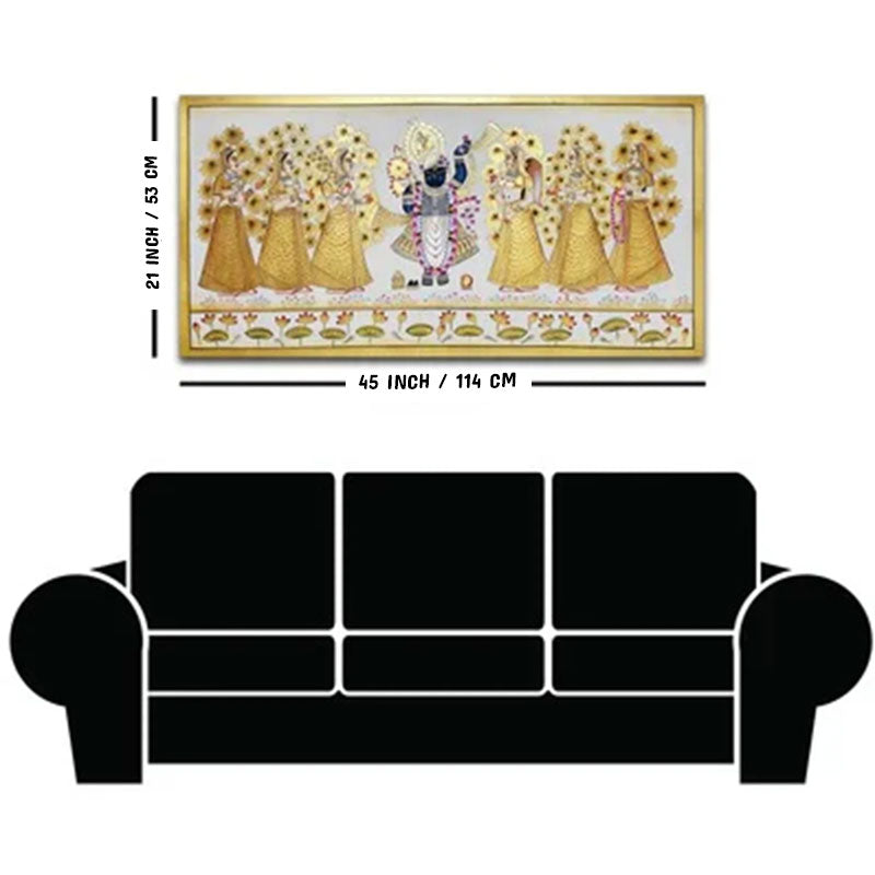 Shrinathji Golden Pichwai Art Premium Wall Painting