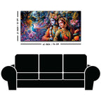 Divine Radha Krishna Scenic Canvas Wall Painting
