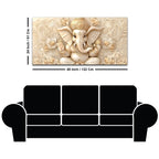Modern Lord Ganesha Floral Canvas Painting – Auspicious Wall Art