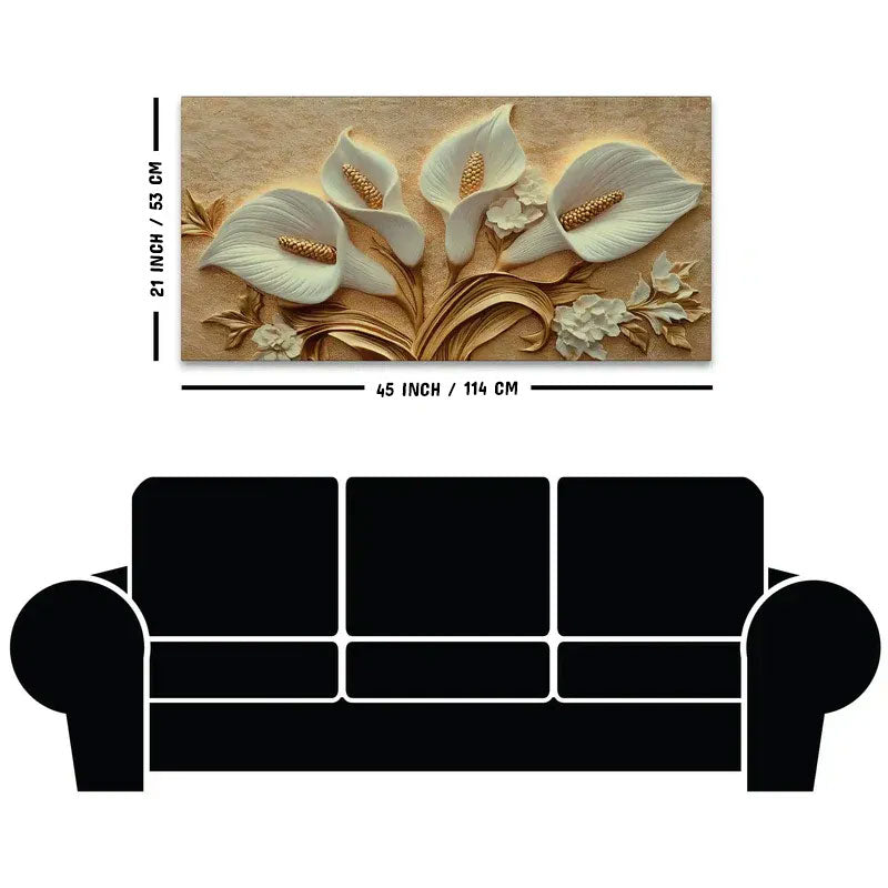Elegant White Calla Lily Canvas Painting Wall Art for Living Room Decor
