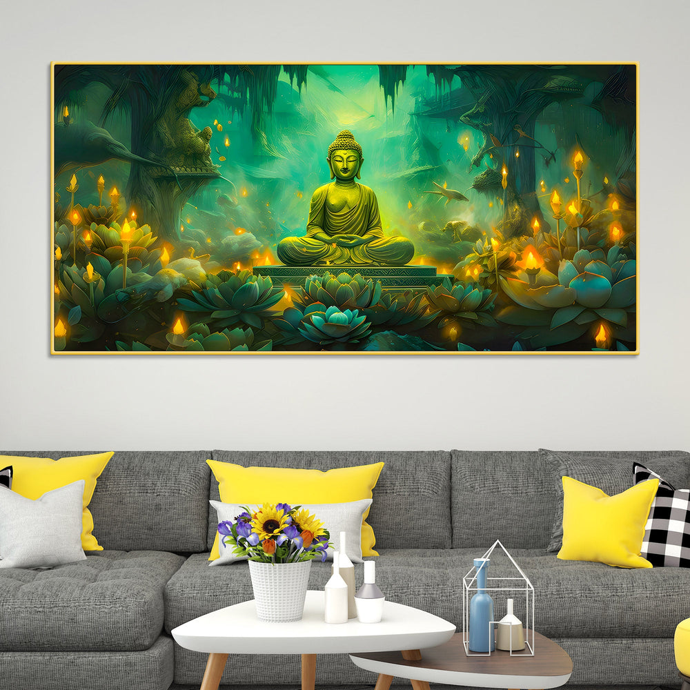 Modern Buddha Canvas Wall Painting for Living Room Decor