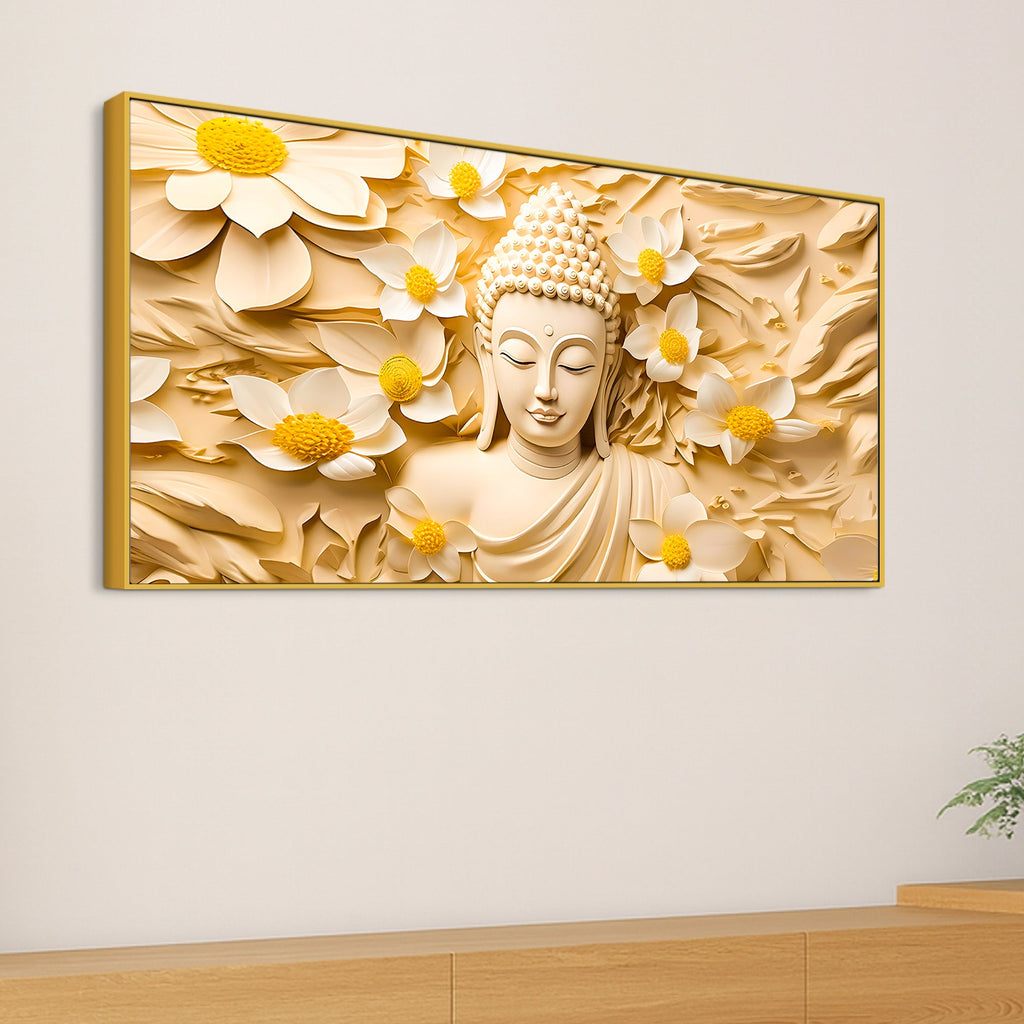 Premium Spiritual Decor Gautam Buddha Canvas Wall Painting