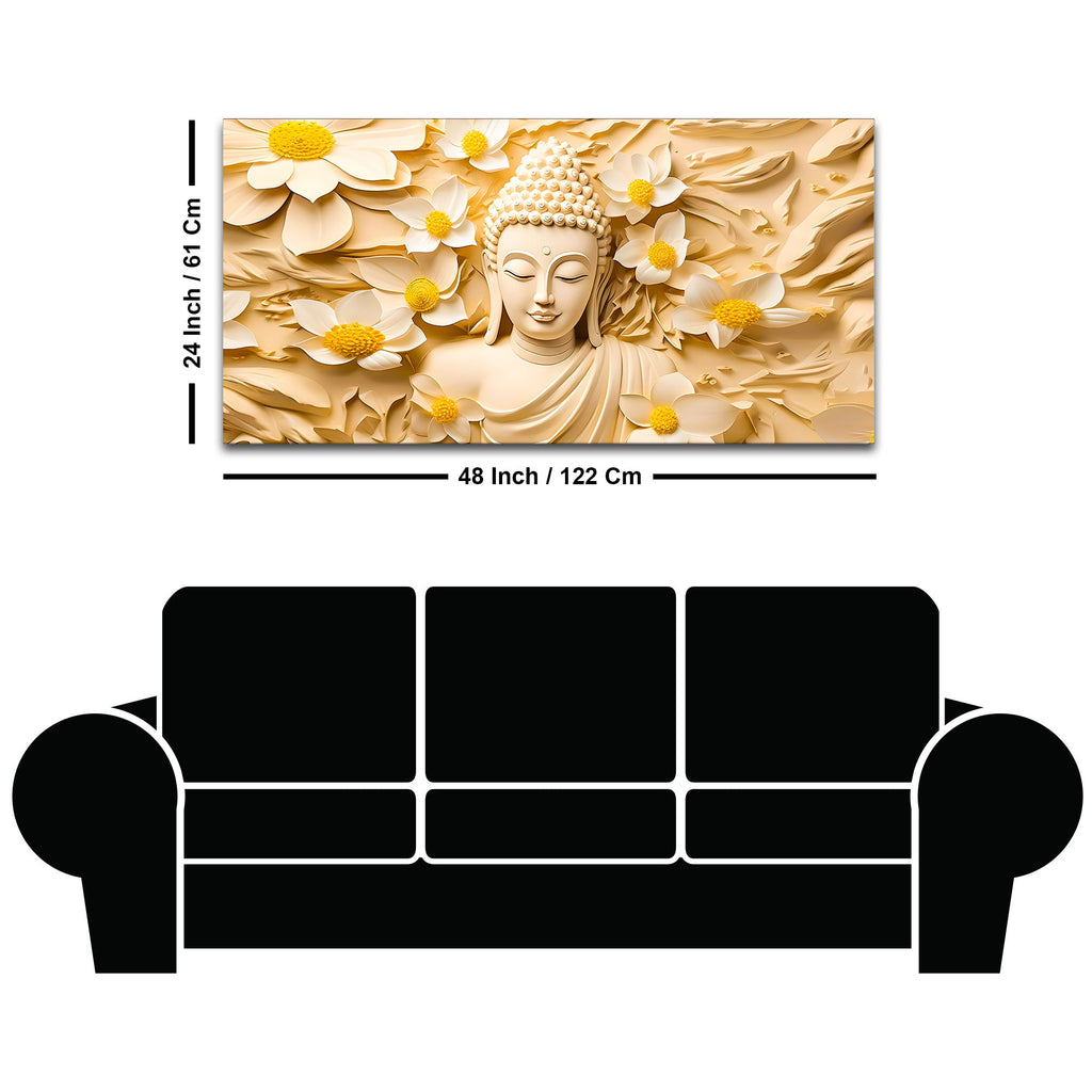 Premium Spiritual Decor Gautam Buddha Canvas Wall Painting