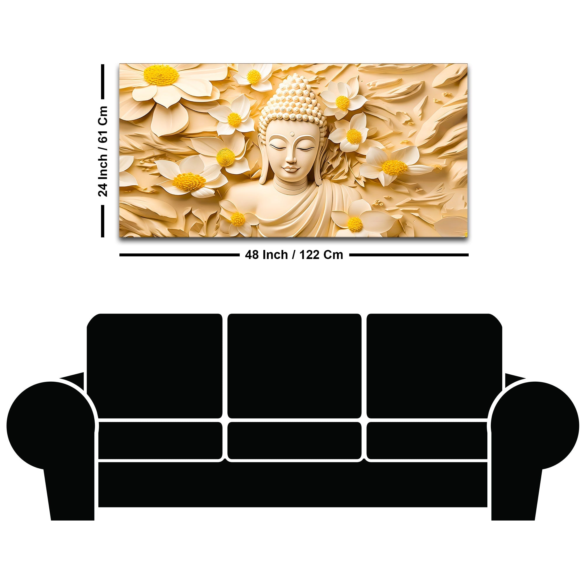 Premium Spiritual Decor Gautam Buddha Canvas Wall Painting