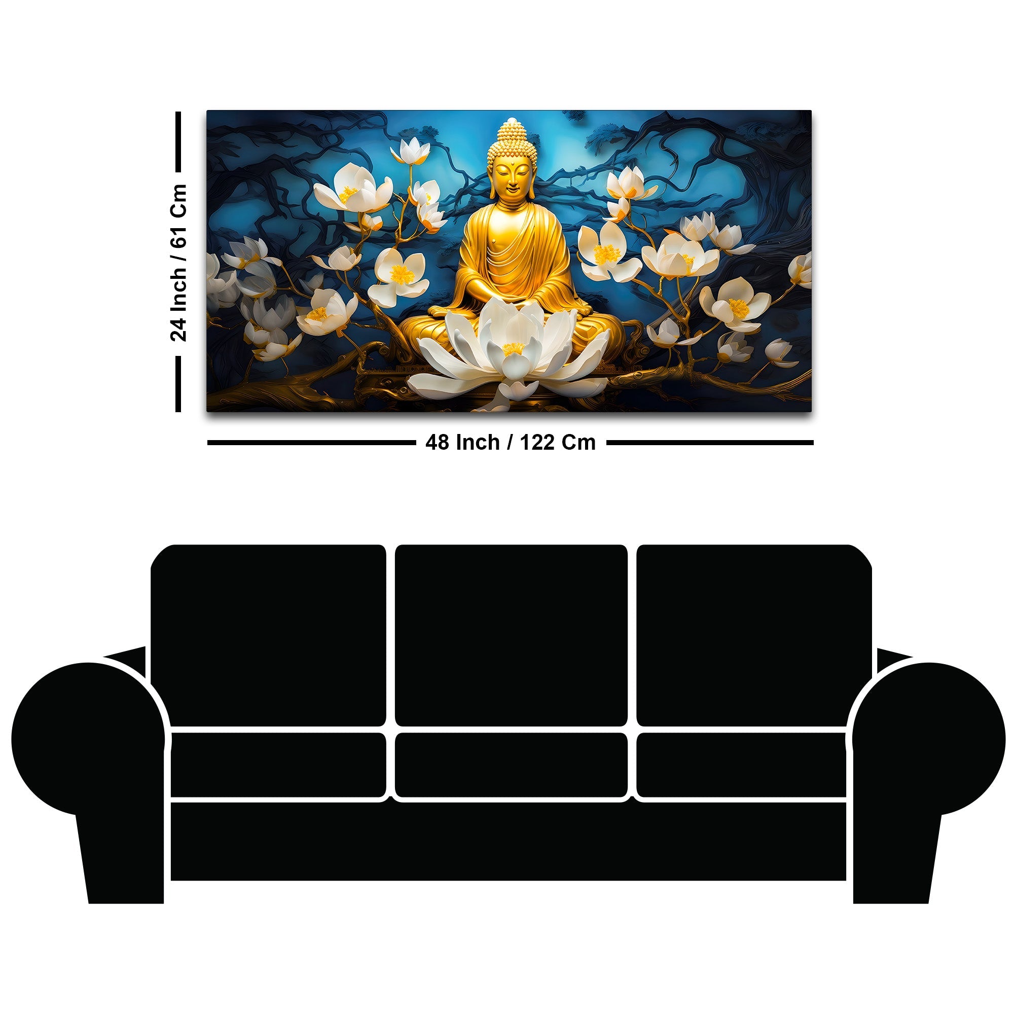 Premium Spiritual Buddha Canvas Painting for Home Decor