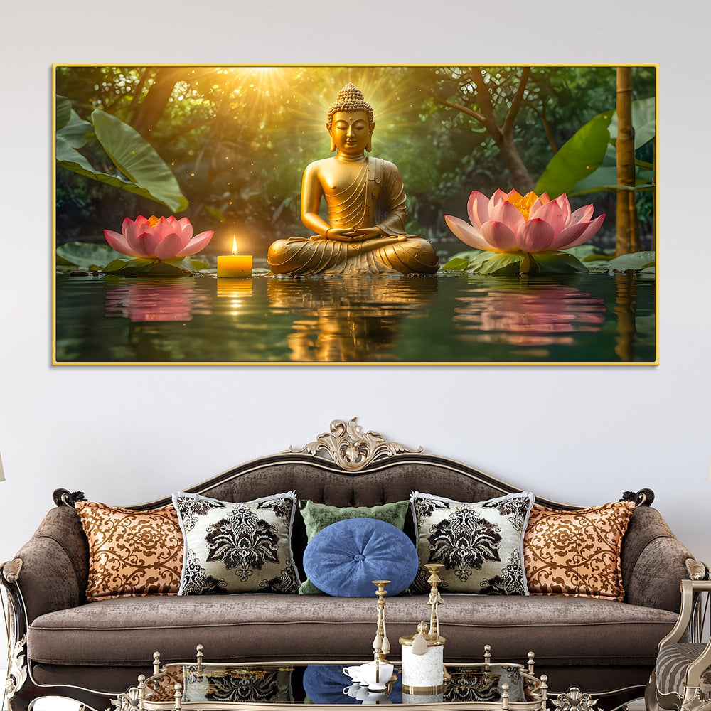 Premium Spiritual Gautam Buddha Wall Painting for Calm Spaces
