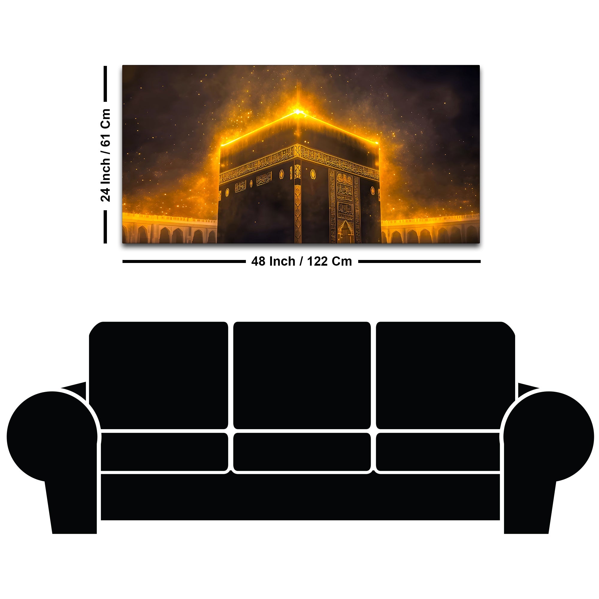 Islamic Kaaba Night Glow Wall Decor Painting