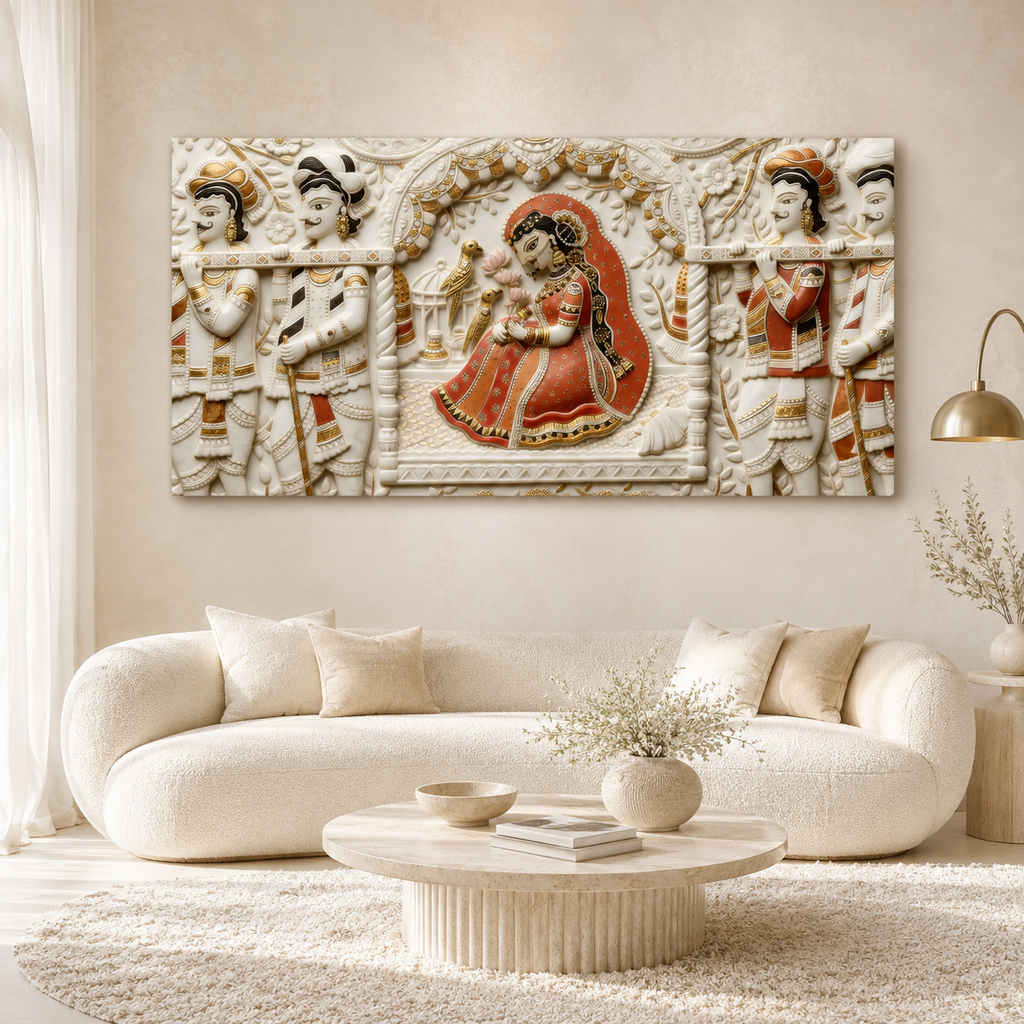 3D Radha Krishna Cultural Wall Art for Living Room and Home