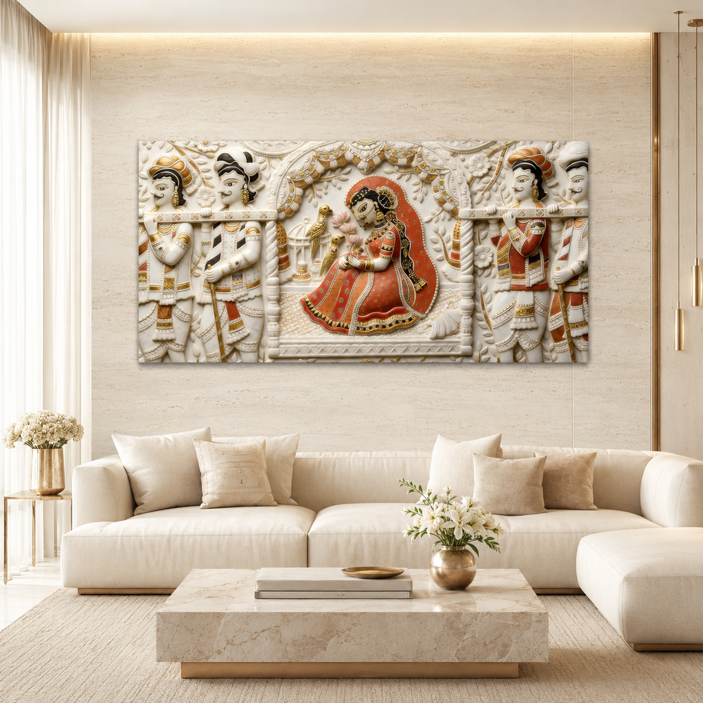 3D Radha Krishna Cultural Wall Art for Living Room and Home
