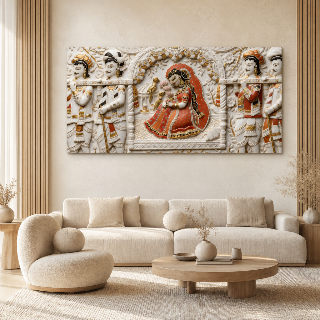 3D Radha Krishna Cultural Wall Art for Living Room and Home