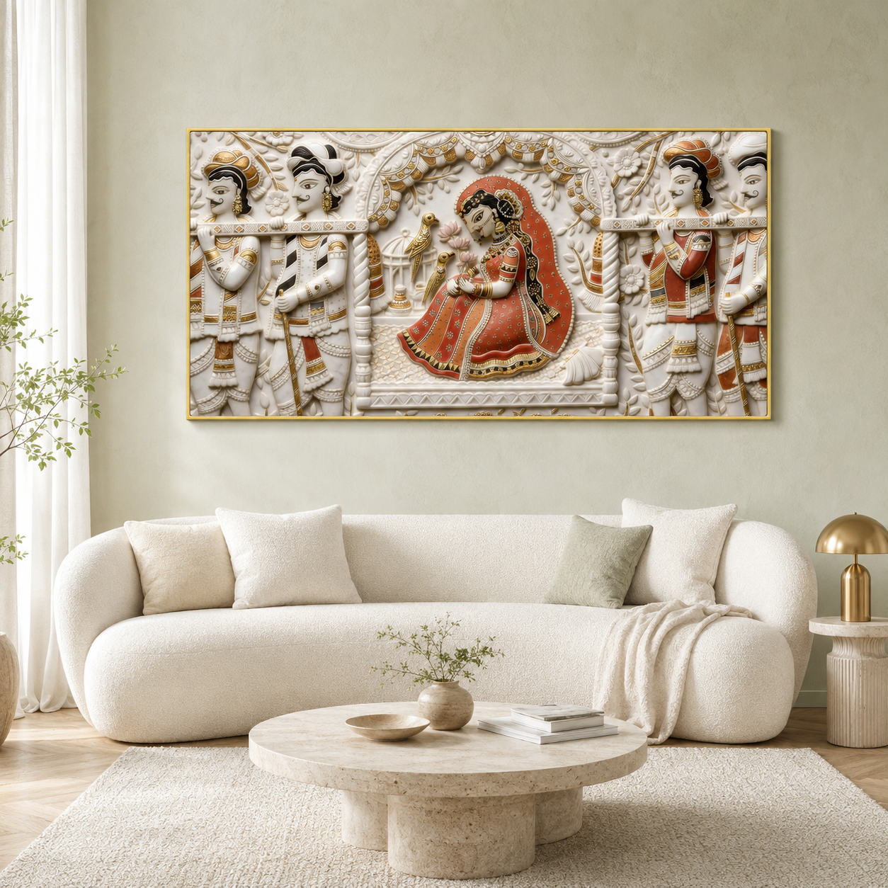 3D Radha Krishna Cultural Wall Art for Living Room and Home
