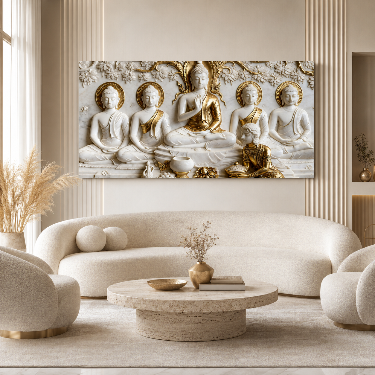 Modern 3D Buddha Meditation Wall Art Luxury Home Decoration