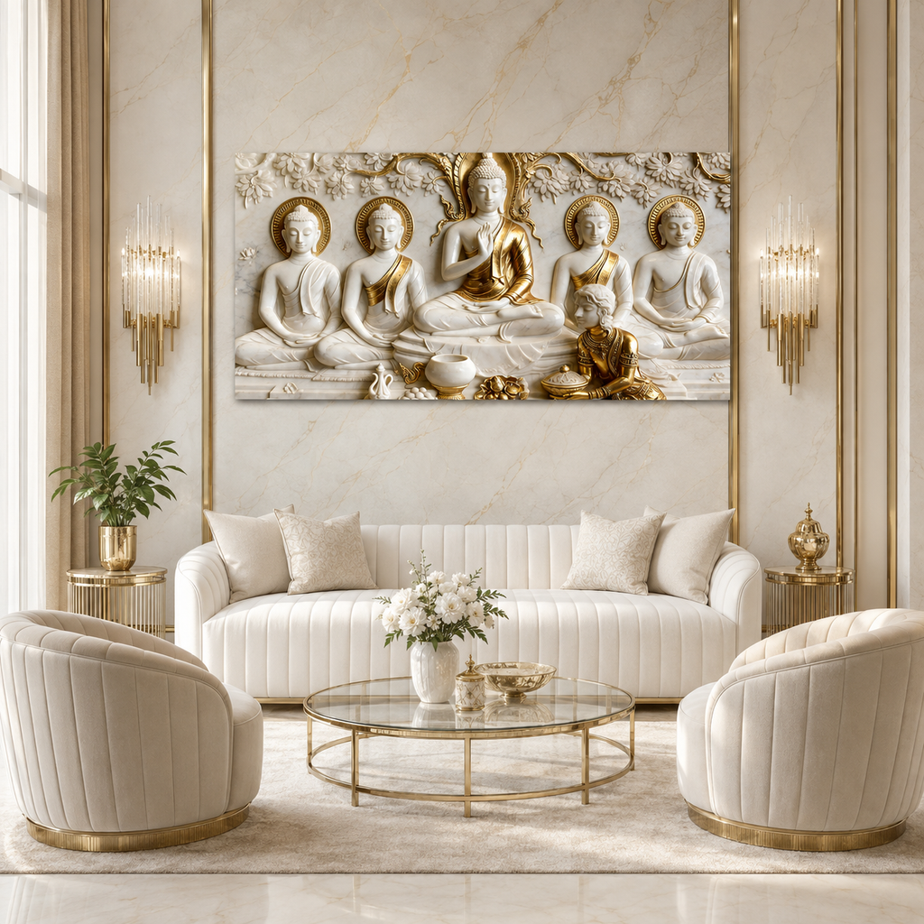 Modern 3D Buddha Meditation Wall Art Luxury Home Decoration
