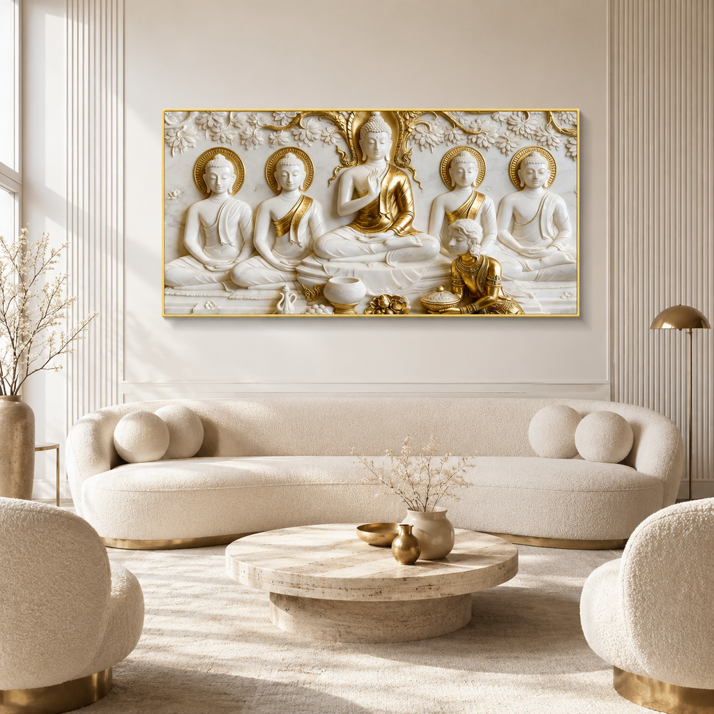 Modern 3D Buddha Meditation Wall Art Luxury Home Decoration