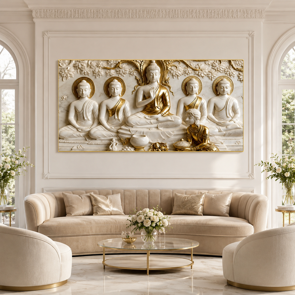 Modern 3D Buddha Meditation Wall Art Luxury Home Decoration