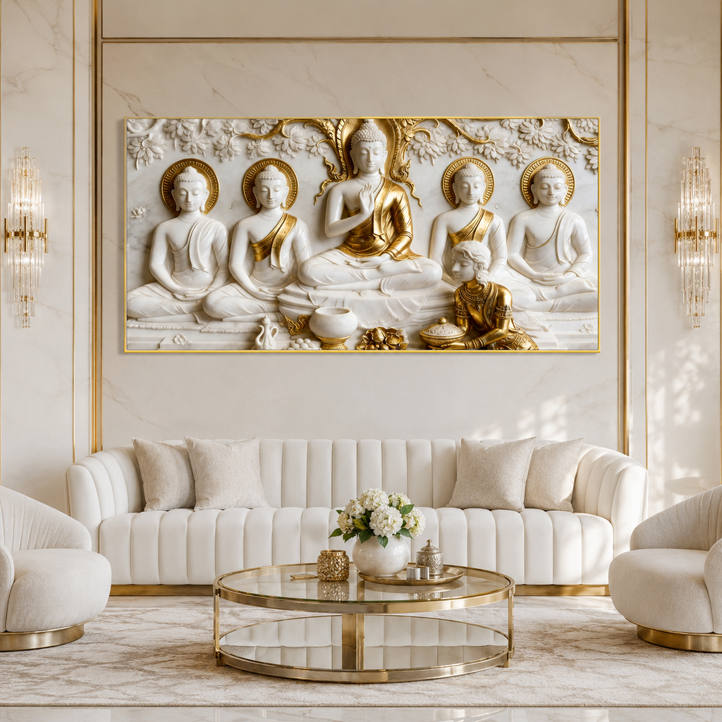 Modern 3D Buddha Meditation Wall Art Luxury Home Decoration