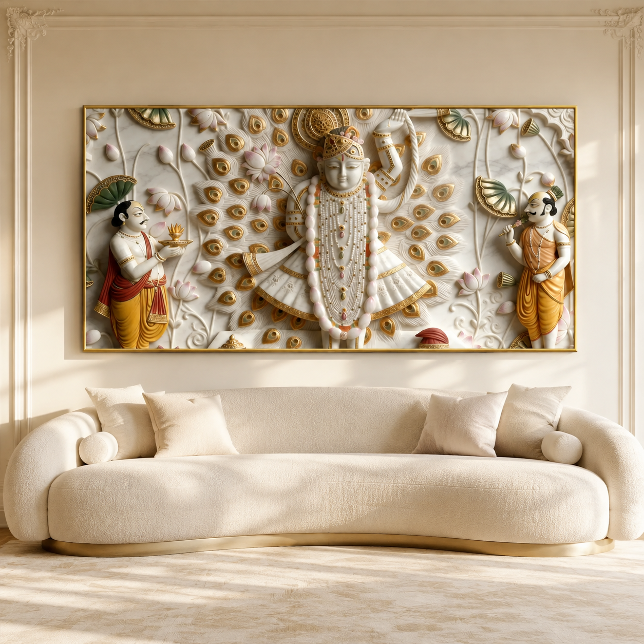 Spiritual Shrinathji Nathdwara 3D Canvas Print for Living Room Décor