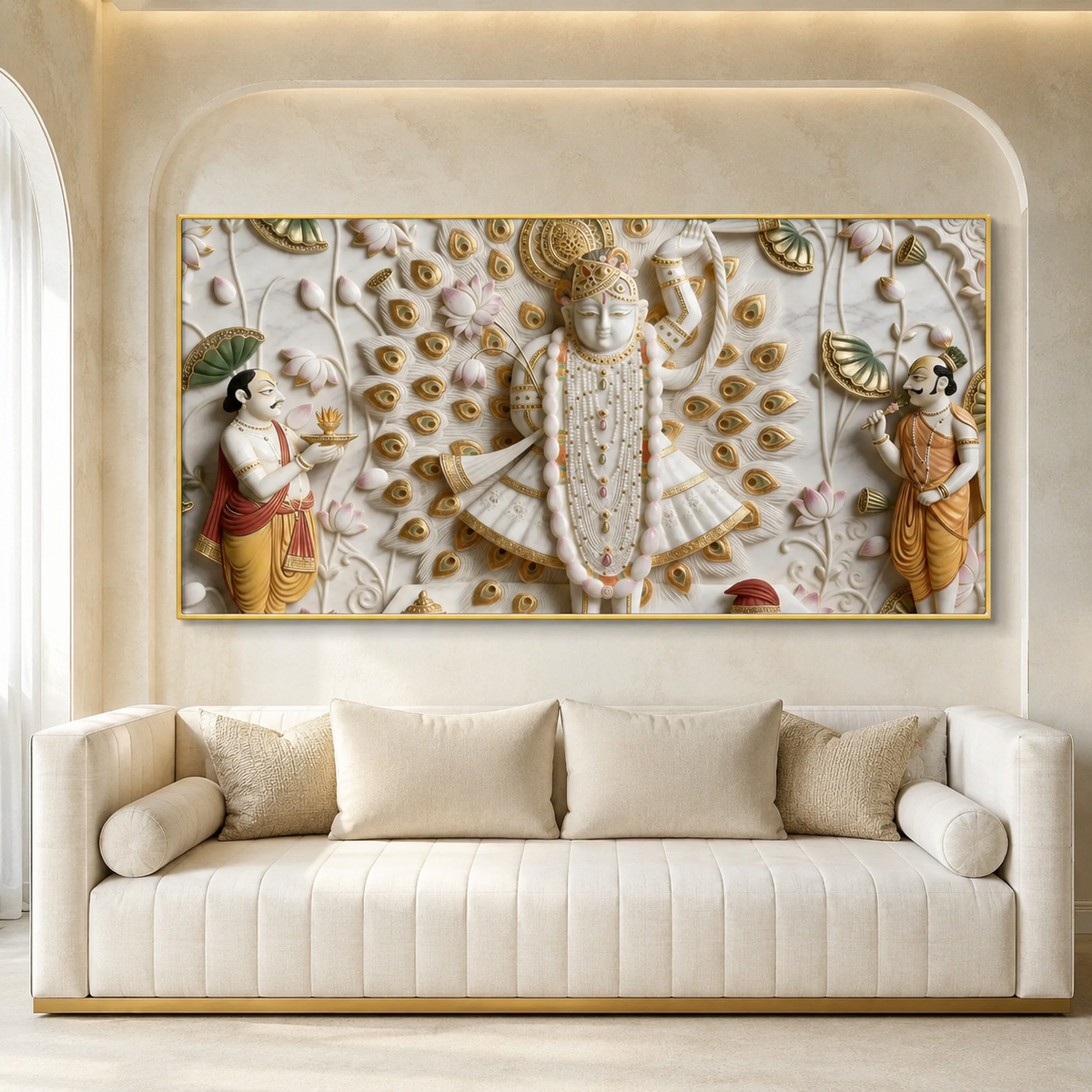 Spiritual Shrinathji Nathdwara 3D Canvas Print for Living Room Décor