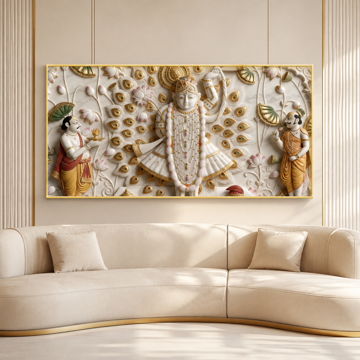 Spiritual Shrinathji Nathdwara 3D Canvas Print for Living Room Décor
