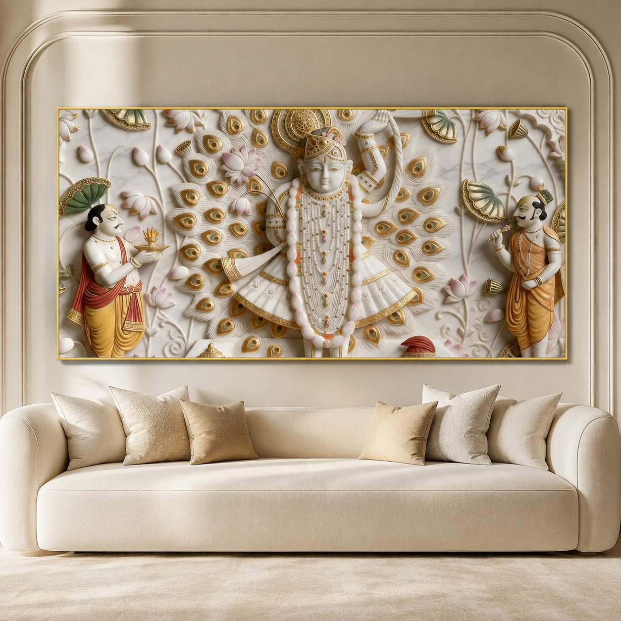 Spiritual Shrinathji Nathdwara 3D Canvas Print for Living Room Décor