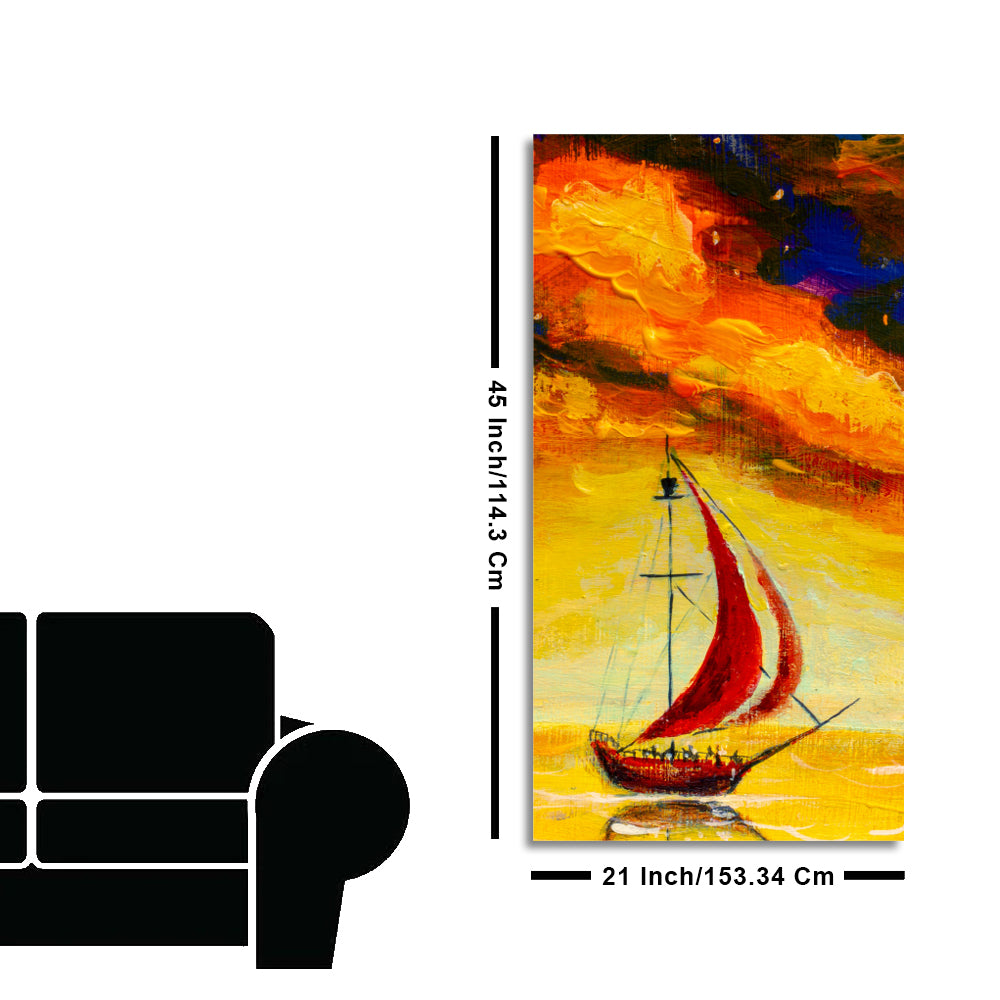 Premium Wall Painting of The Sailing Boat in Sea