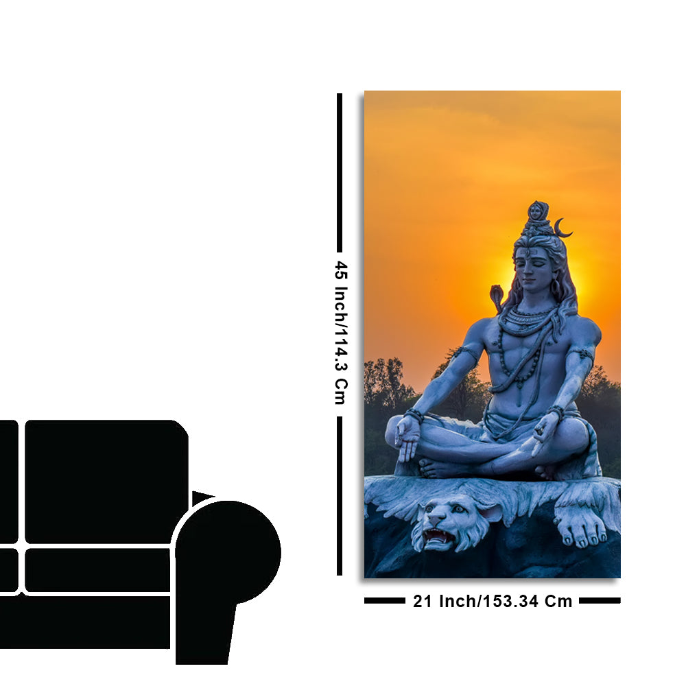 Spiritual Wall Painting of Lord Shiva Statue