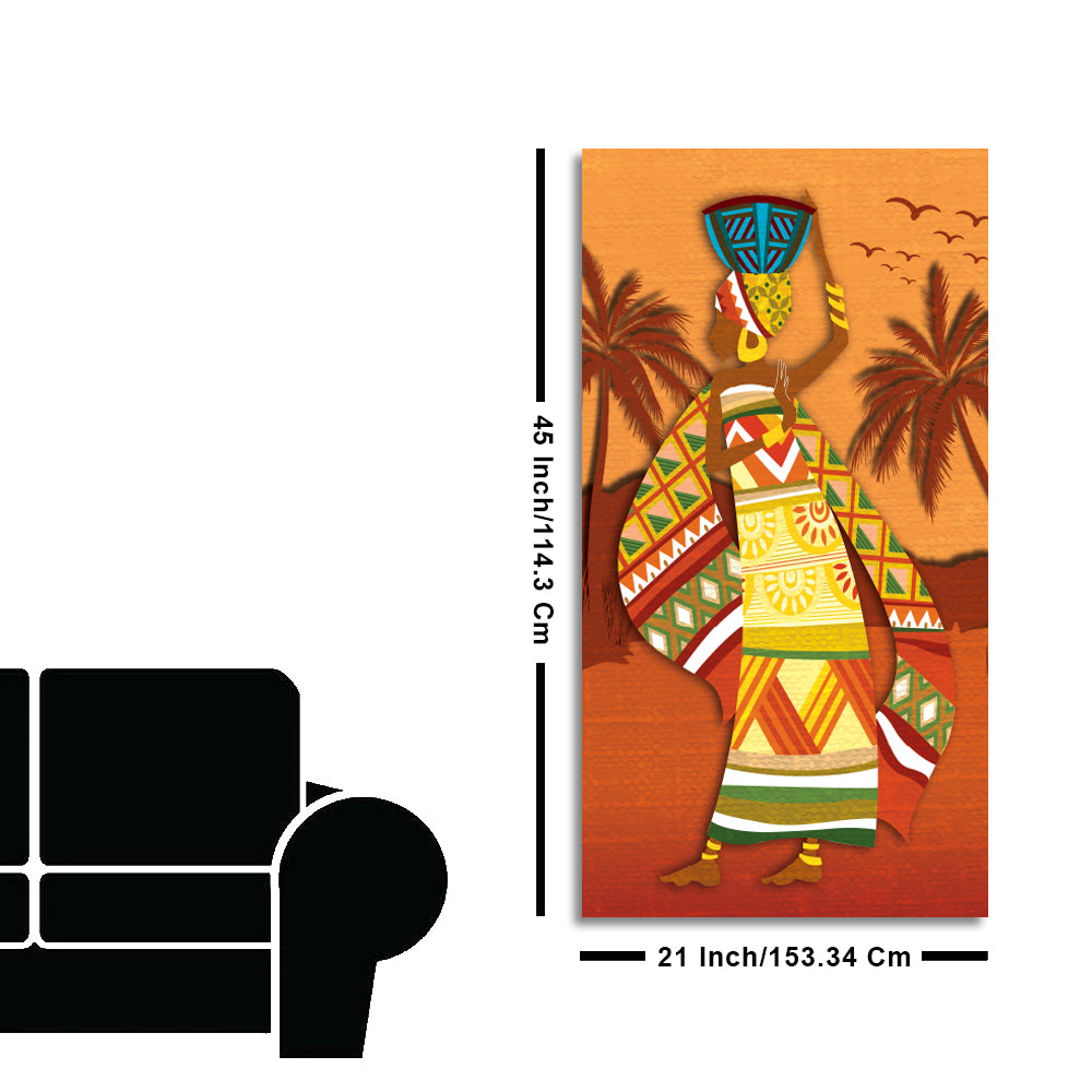 African Woman Dancing Premium Wall Painting for Living Room