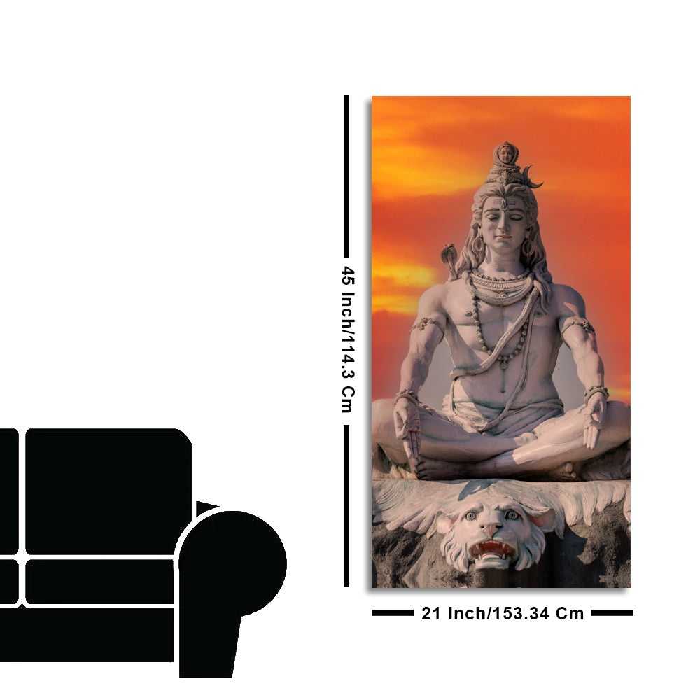 Lord Shiva Sculpture Canvas Wall Painting for Hall