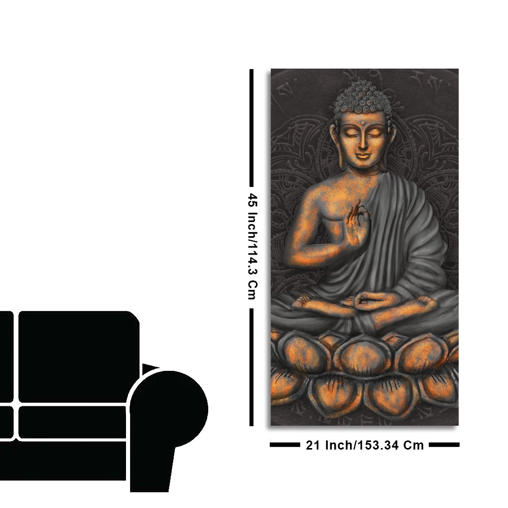 Lord Buddha in Forest  Premium Canvas Wall Painting