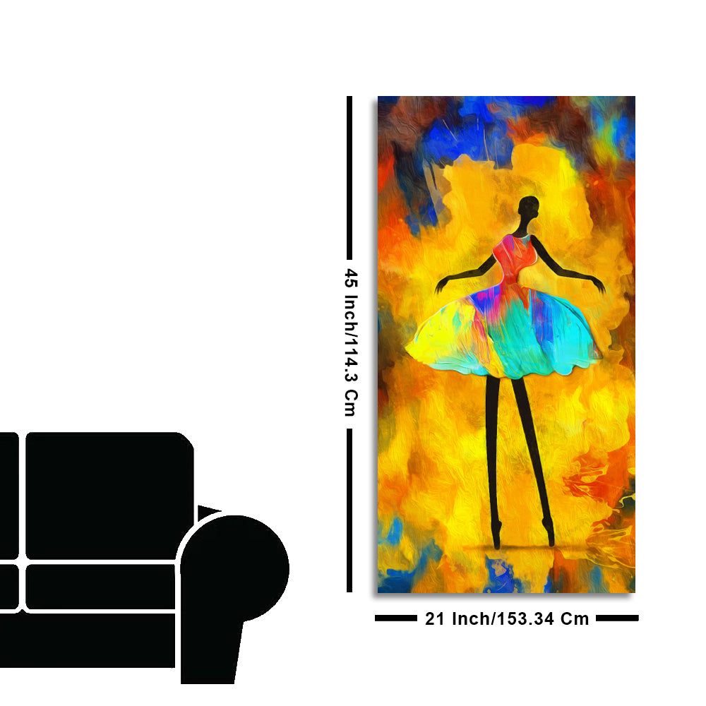 Premium Wall Painting of African Girl Ballerina Dancing