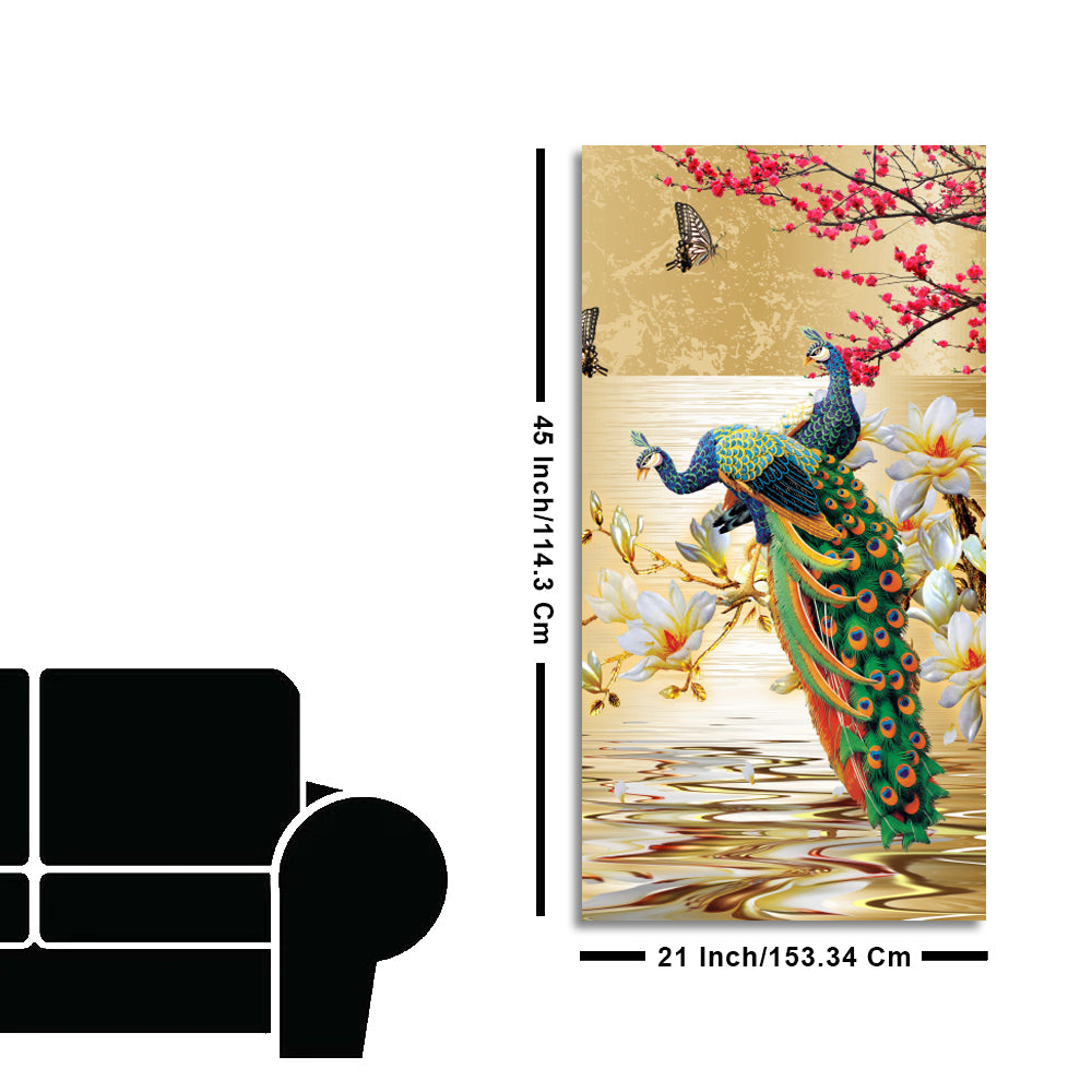 Pair of Peacock Canvas Wall Painting