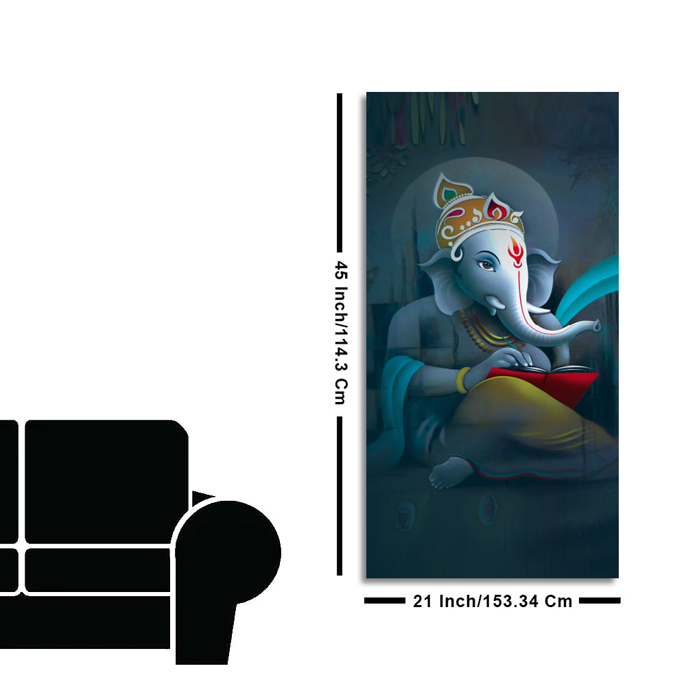Auspicious God Ganesha Canvas Wall Painting