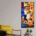 Abstract Art Radha Krishna Canvas Wall Painting