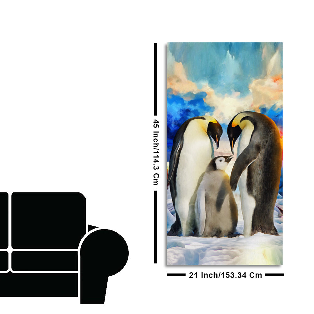 Penguins Family Canvas Wall Painting