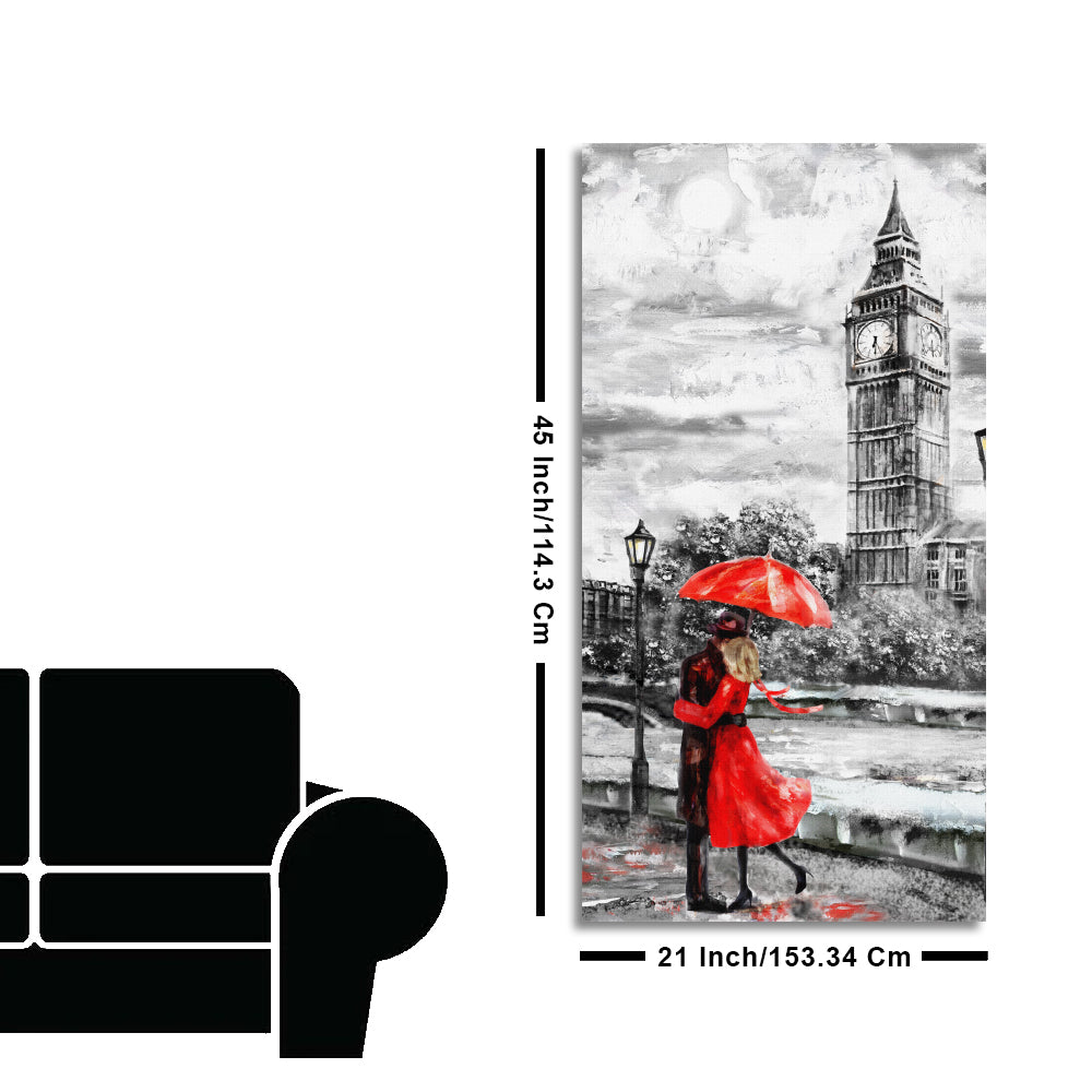Couple in London Canvas Wall Painting