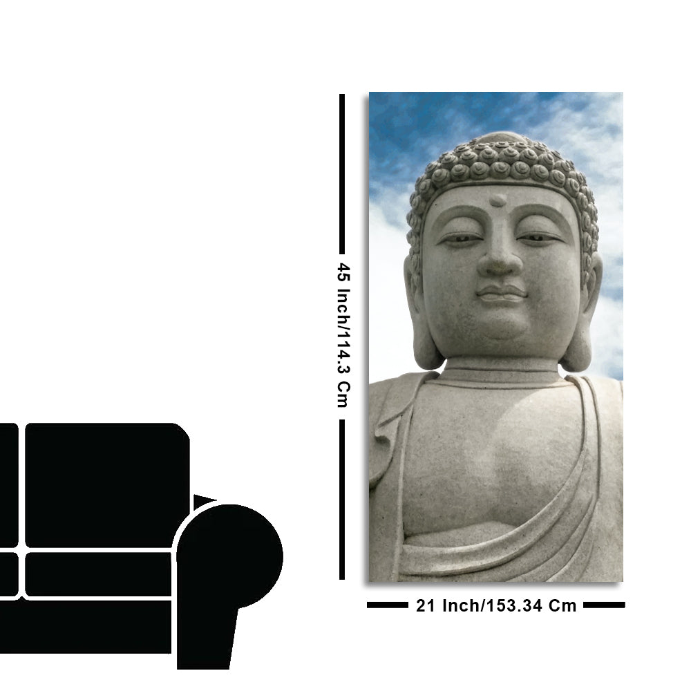 Gautam Buddha Sculpture Vertical Wall Painting